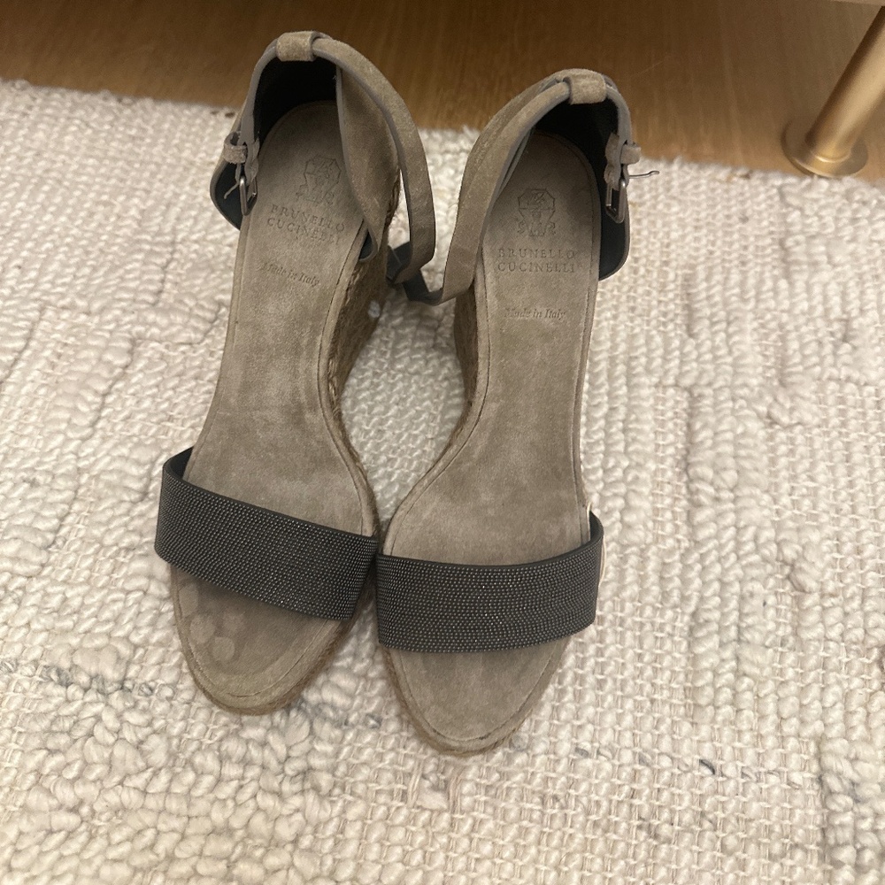 Brunello Cucinelli woman’s wedges platforms new